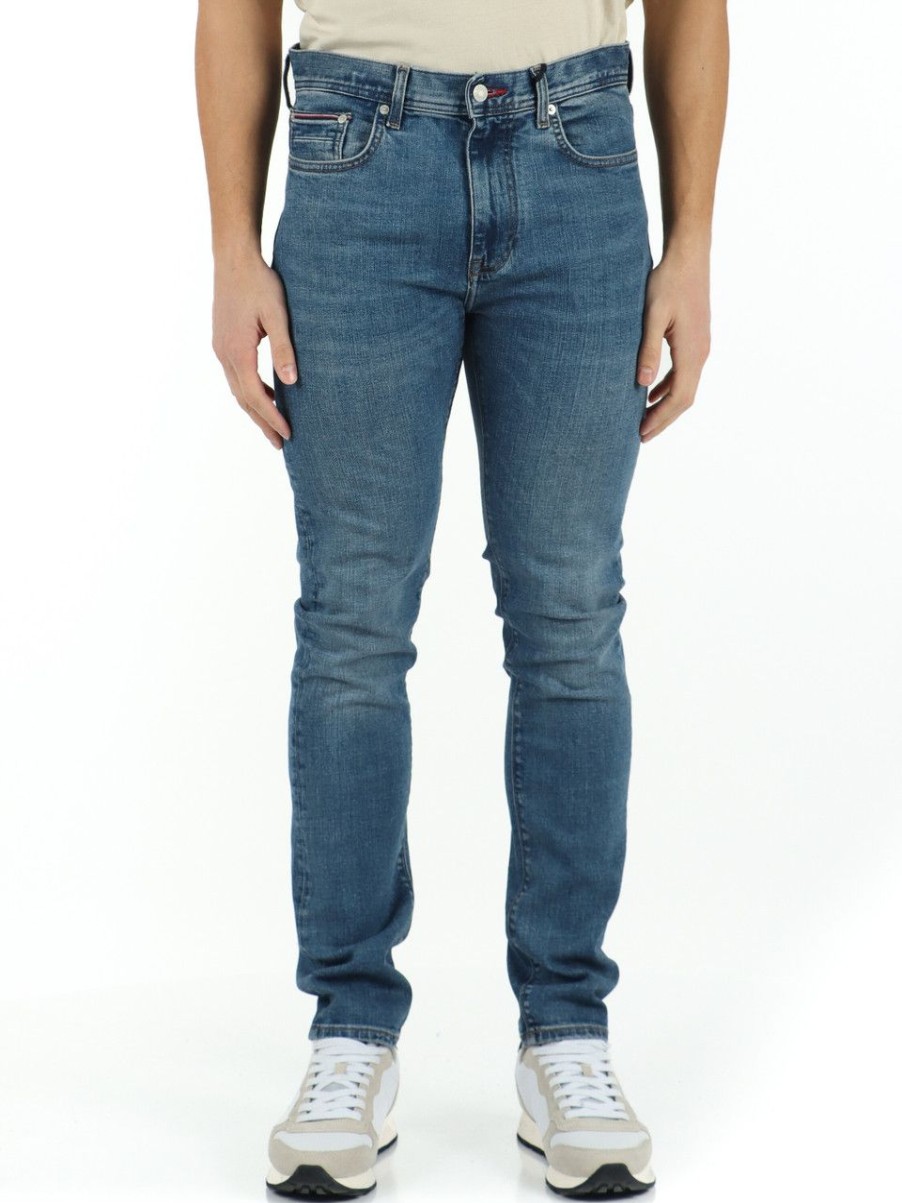 Uomo TOMMY HILFIGER | Pantalone Jeans Cinque Tasche Bleecker Silm Fit Blu