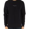 Uomo TOMMY HILFIGER | Felpa In Cotone Garzato Con Scritta Logo Blu Scuro