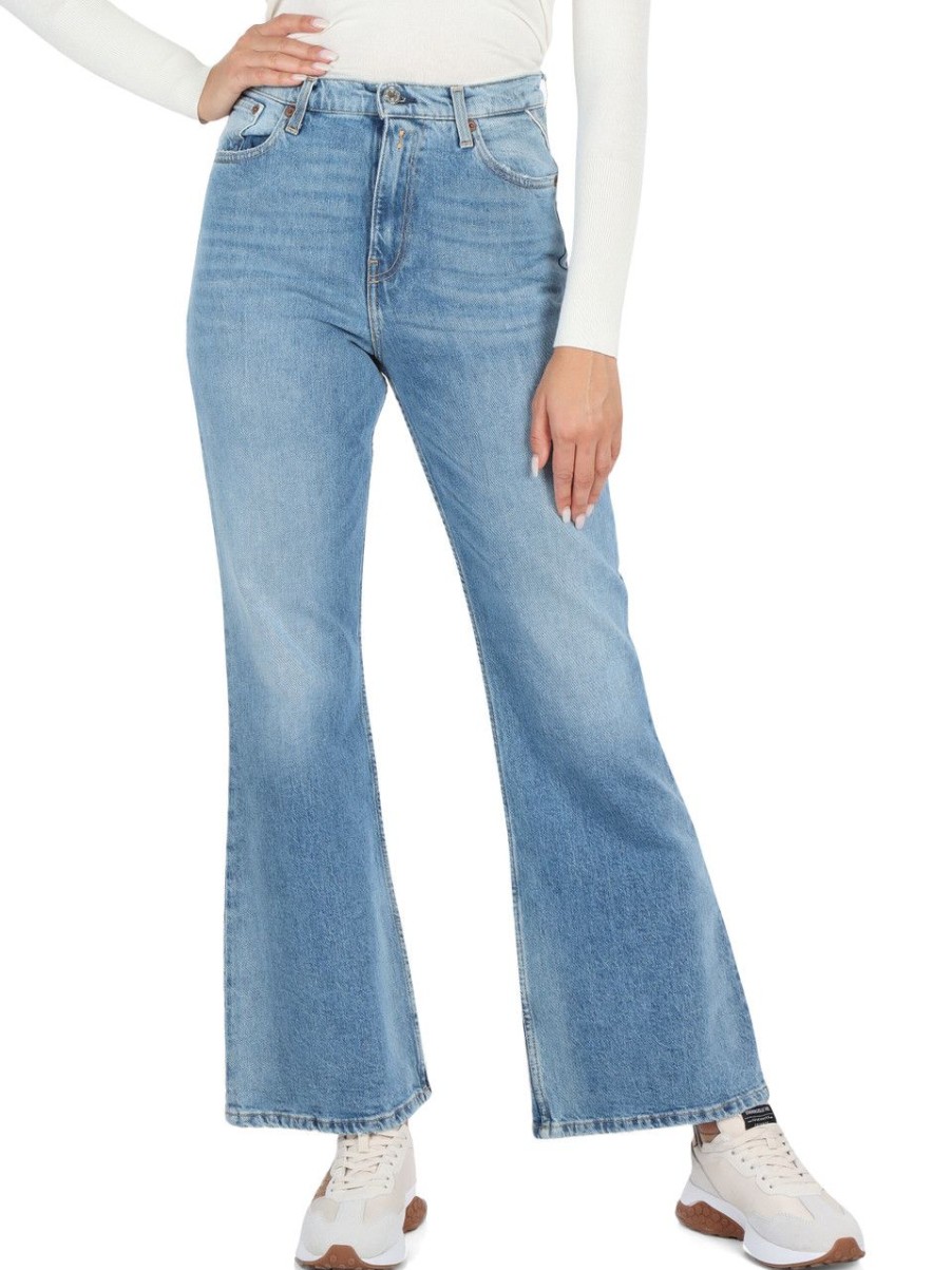 Donna REPLAY | Pantalone Jeans Cinque Tasche Teia Bootcut Fit Blu Chiaro