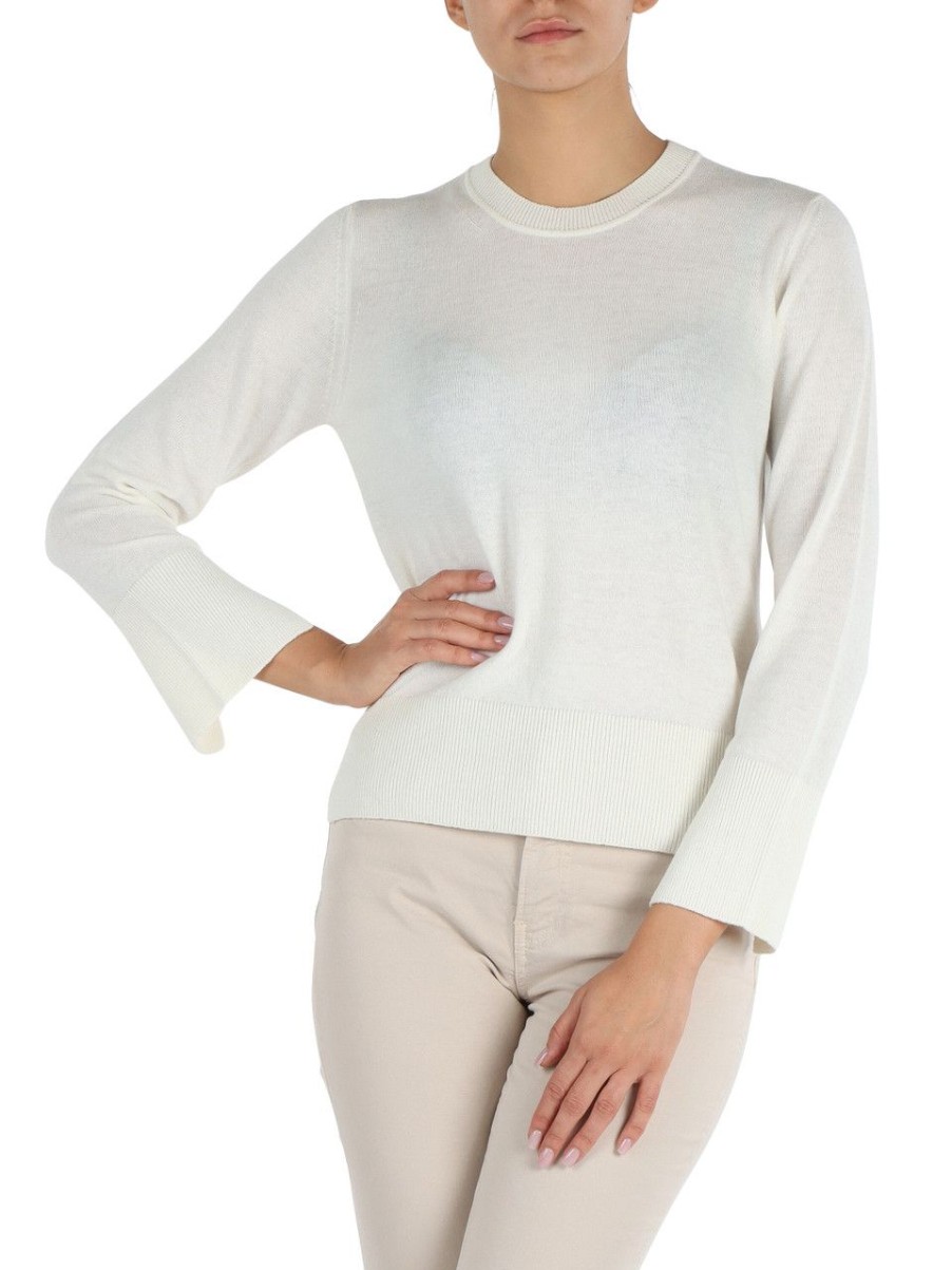 Donna ALPHA STUDIO | Maglia In Misto Lana - Viscosa E Cashmere Panna