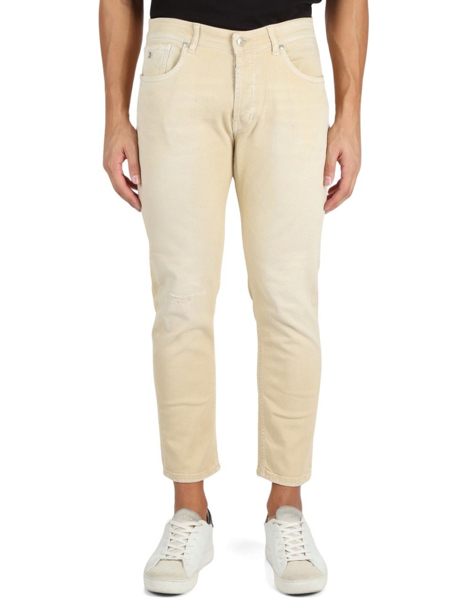 Uomo RICHMOND | Pantalone Jeans Cinque Tasche Lou Slim Tapered Beige