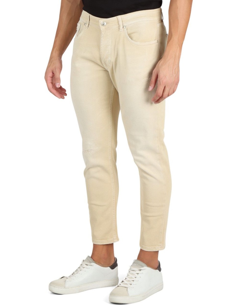 Uomo RICHMOND | Pantalone Jeans Cinque Tasche Lou Slim Tapered Beige