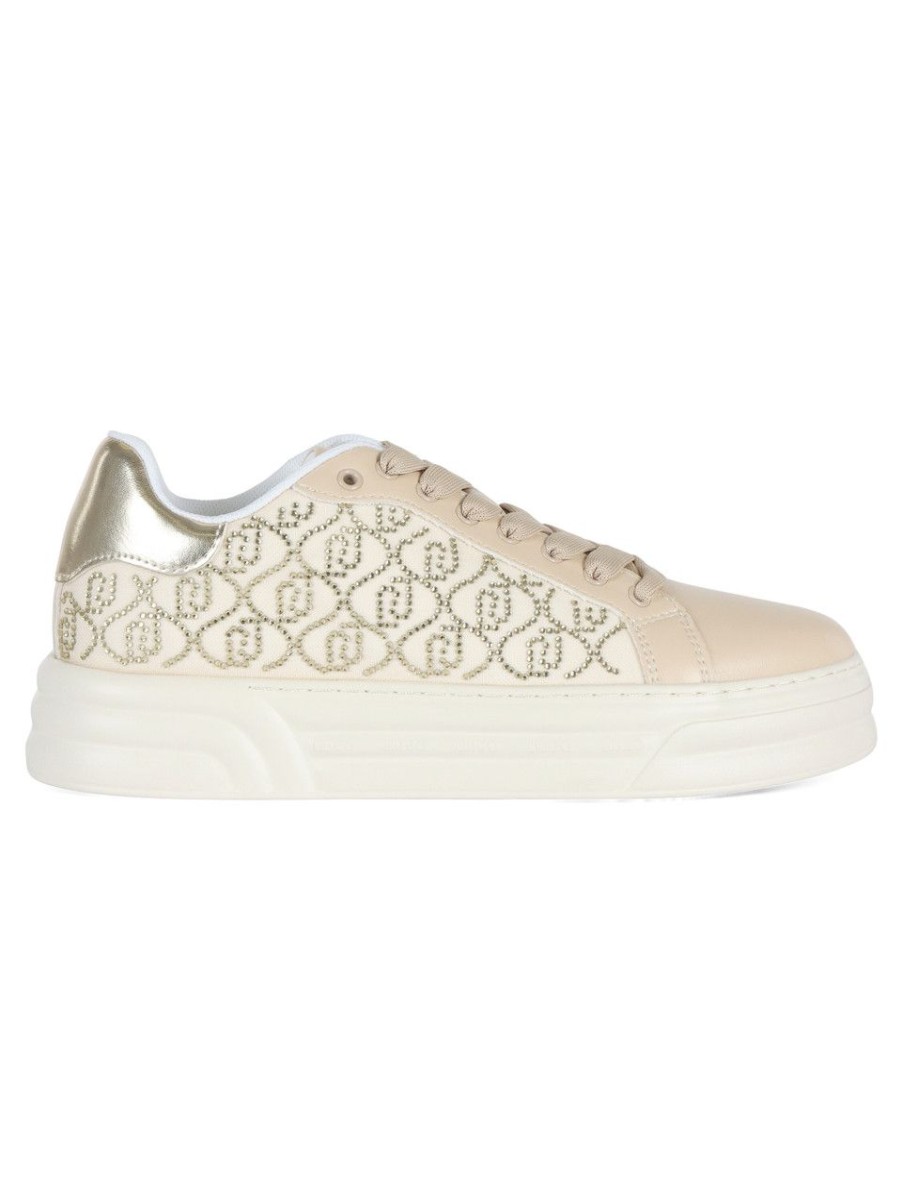 Donna LIU JO | Sneakers Cleo 12 Con Motivo Logo In Strass Beige