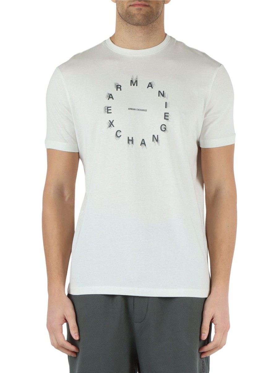 Uomo ARMANI EXCHANGE | T-Shirt Asv Regular Fit In Cotone Panna