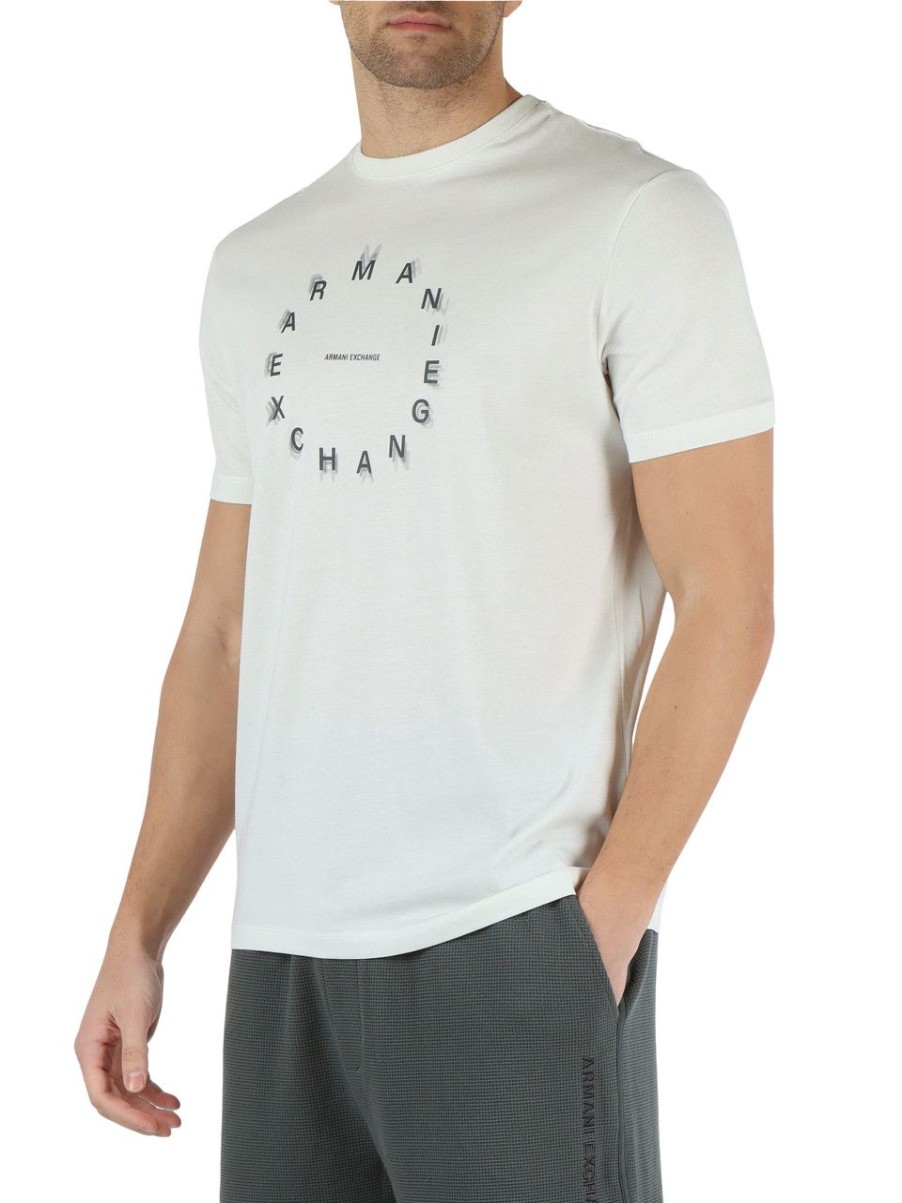 Uomo ARMANI EXCHANGE | T-Shirt Asv Regular Fit In Cotone Panna