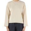 Donna ARMANI EXCHANGE | Maglia In Misto Viscosa Con Ricamo Logo Beige