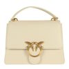 Donna PINKO | Borsa A Mano In Pelle Love One Top Handle Classic Light Panna