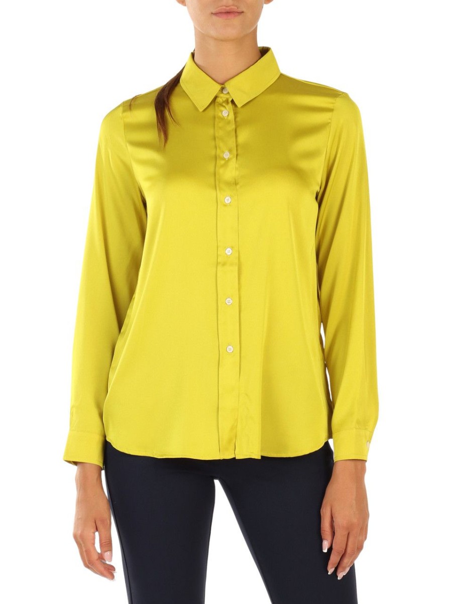 Donna EMME MARELLA | Camicia In Tessuto Satinato Stretch Zigano1 Giallo