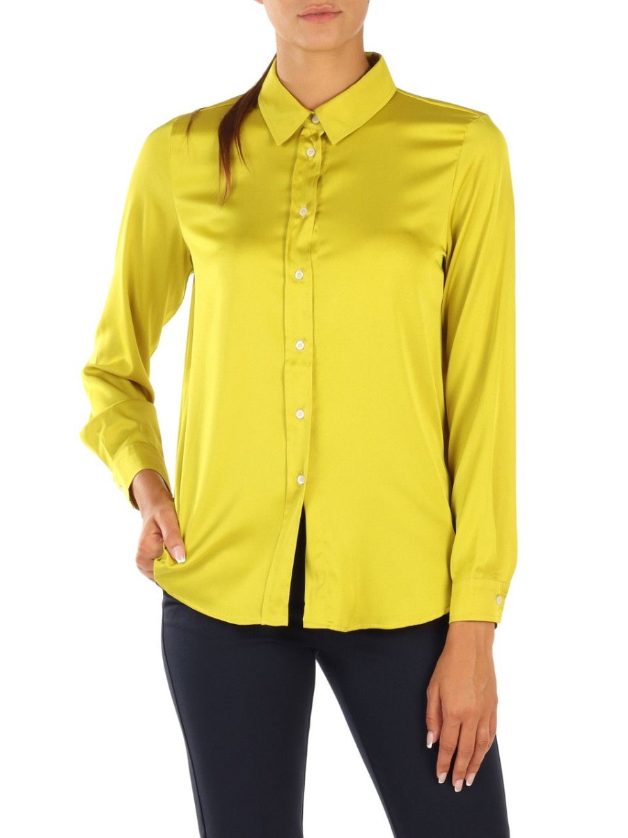 Donna EMME MARELLA | Camicia In Tessuto Satinato Stretch Zigano1 Giallo