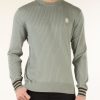 Uomo TRUSSARDI | Maglia A Costine In Cotone - Seta E Viscosa Verde