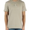 Uomo CALVIN KLEIN JEANS | T-Shirt In Cotone Con Ricamo Logo Frontale Beige