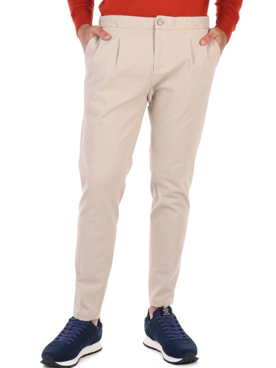 Uomo AT.P.CO | Pantalone In Cotone Stretch Berlino Beige