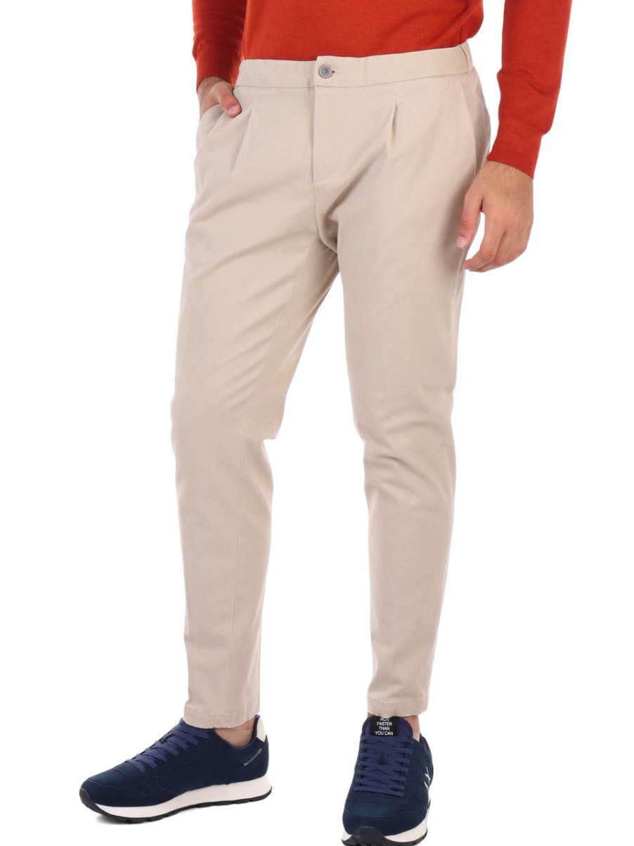 Uomo AT.P.CO | Pantalone In Cotone Stretch Berlino Beige