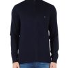 Uomo TOMMY HILFIGER | Cardigan In Cotone E Cashmere Con Ricamo Logo Blu Scuro