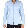 Uomo CALVIN KLEIN | Camicia Easy Care Slim Fit In Cotone Stretch Celeste