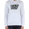 Uomo EA7 | Felpa In Cotone Con Cappuccio E Stampa Logo Bianco