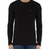 Uomo CALVIN KLEIN | T-Shirt Slim Fitin Cotone Stretch Con Maniche Lunghe Nero