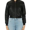 Donna PEUTEREY | Bomber In Pelle Choisya Leather Acc Nero