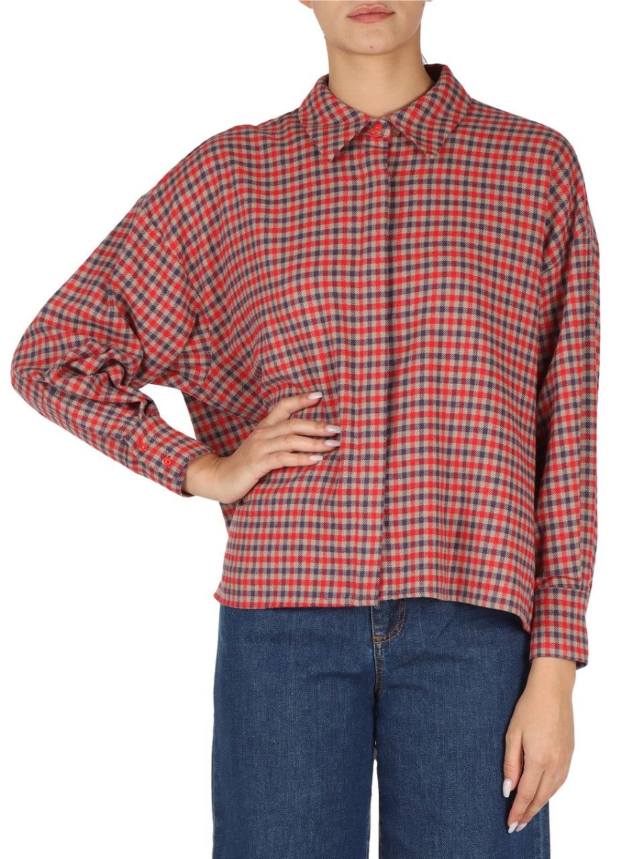 Donna NIÙ | Camicia Oversize In Flanella Di Cotone Rosso