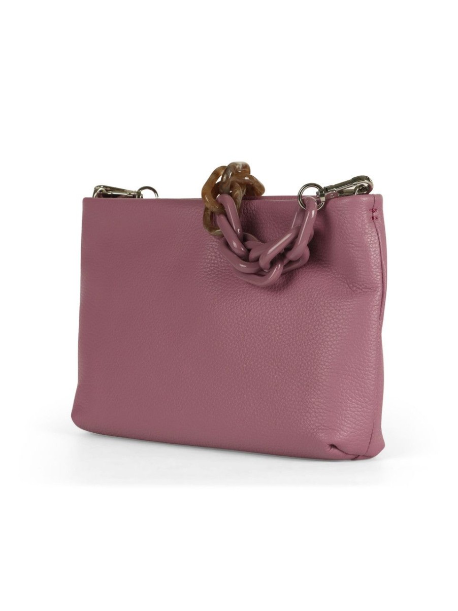 Donna GIANNI CHIARINI | Pochette In Pelle Grana Dollaro Brenda Viola Chiaro