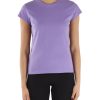 Donna ELISABETTA FRANCHI | T-Shirt In Cotone Con Ricamo Logo Viola Chiaro