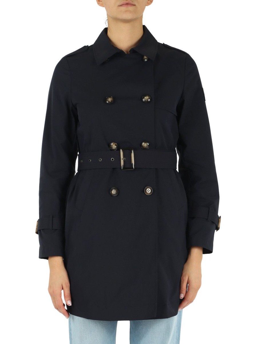 Donna DEKKER | Trench Bormida Uw Con Patch Logo Blu Scuro