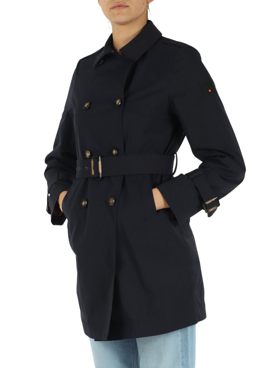 Donna DEKKER | Trench Bormida Uw Con Patch Logo Blu Scuro