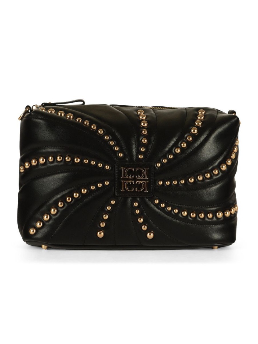 Donna LA CARRIE | Borsa A Spalla Oyster Studs Medium Nero