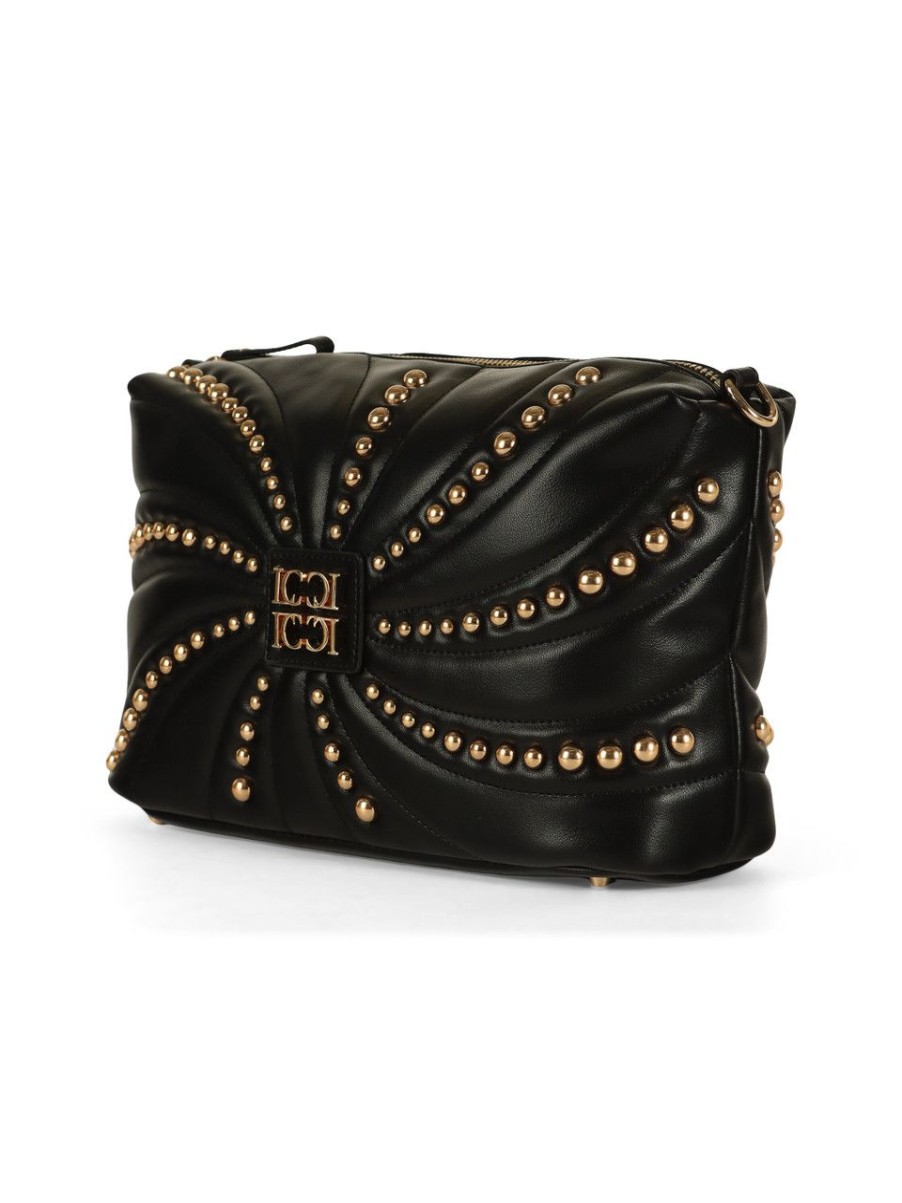 Donna LA CARRIE | Borsa A Spalla Oyster Studs Medium Nero