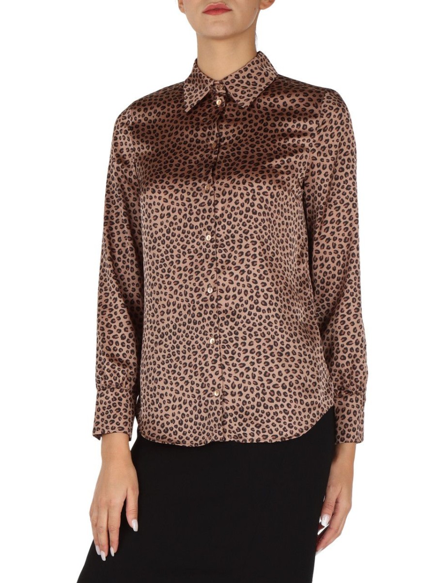 Donna PENNYBLACK | Camicia In Satin Bologna Marrone Chiaro