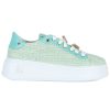 Donna GIO+ | Sneakers In Pelle E Paglia Intrecciata Pia154B Verde