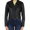 Donna PINKO | Giacca Biker Stile Chiodo Sensibile In Nappa Nero