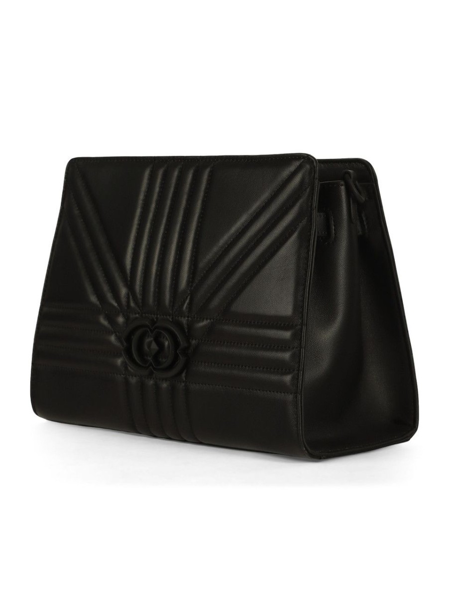 Donna LA CARRIE | Borsa A Mano In Pelle Grate Medium Nero