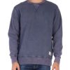 Uomo FRANKLIN & MARSHALL | Felpa In Cotone Effetto Slavato Con Patch Logo Blu