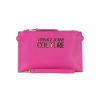 Donna VERSACE JEANS COUTURE | Pochette Effetto Saffiano Con Scritta Logo Frontale Fucsia