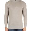 Uomo FAMA | Luxury: Maglia In Lana Merino Extrafine Con Zip Al Collo Beige