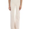 Donna ELISABETTA FRANCHI | Pantalone Palazzo In Crepe Stretch Con Placca Logo Nude