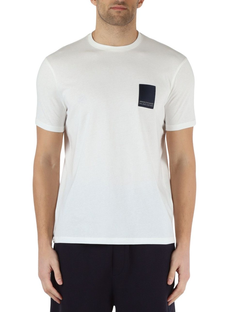 Uomo ARMANI EXCHANGE | T-Shirt Asv Regular Fit In Cotone Panna