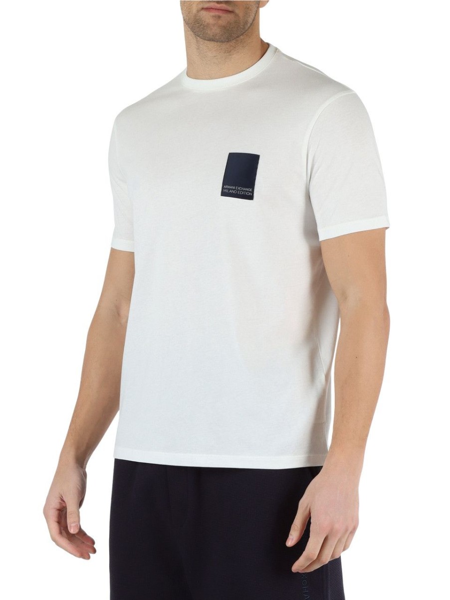 Uomo ARMANI EXCHANGE | T-Shirt Asv Regular Fit In Cotone Panna