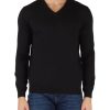 Uomo FAMA | Luxury: Maglia Collo A V In Lana Vergine Merino Extrafine Nero