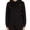 Donna ELLESSE | Felpa In Misto Cotone Con Cappuccio E Patch Logo Nero