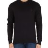 Uomo TOMMY HILFIGER | Maglia Girocollo In Cotone E Cashmere Nero