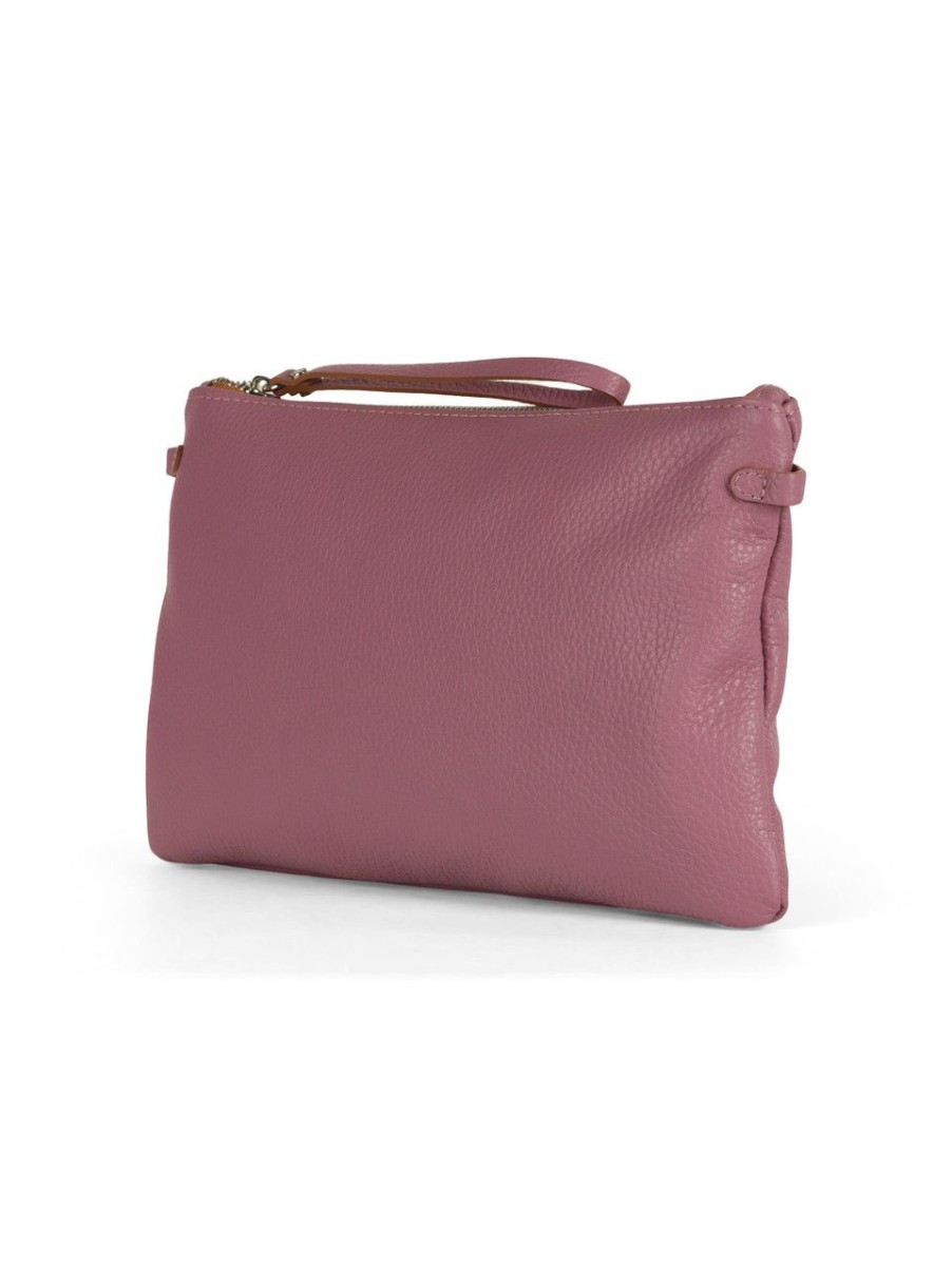 Donna GIANNI CHIARINI | Pochette Hermy In Pelle Grana Dollaro Viola Chiaro