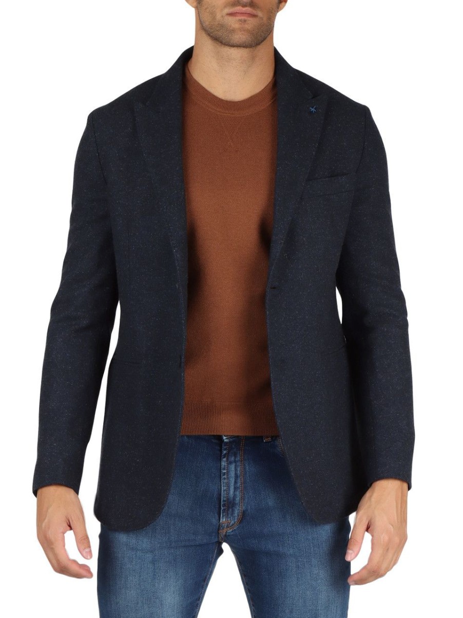 Uomo AT.P.CO | Giacca In Misto Lana E Cotone Roger Blu Scuro