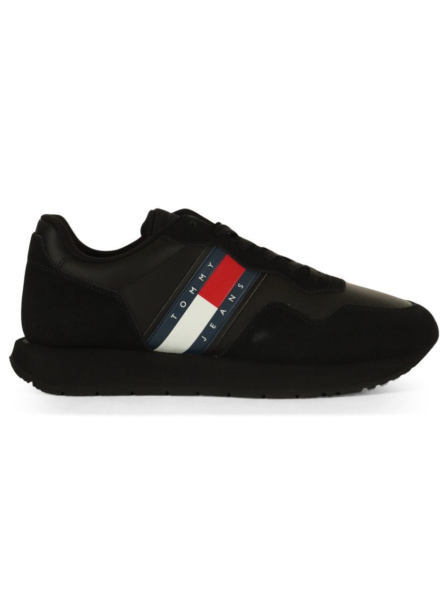 Uomo TOMMY JEANS | Sneakers In Pelle Modern Runner Nero