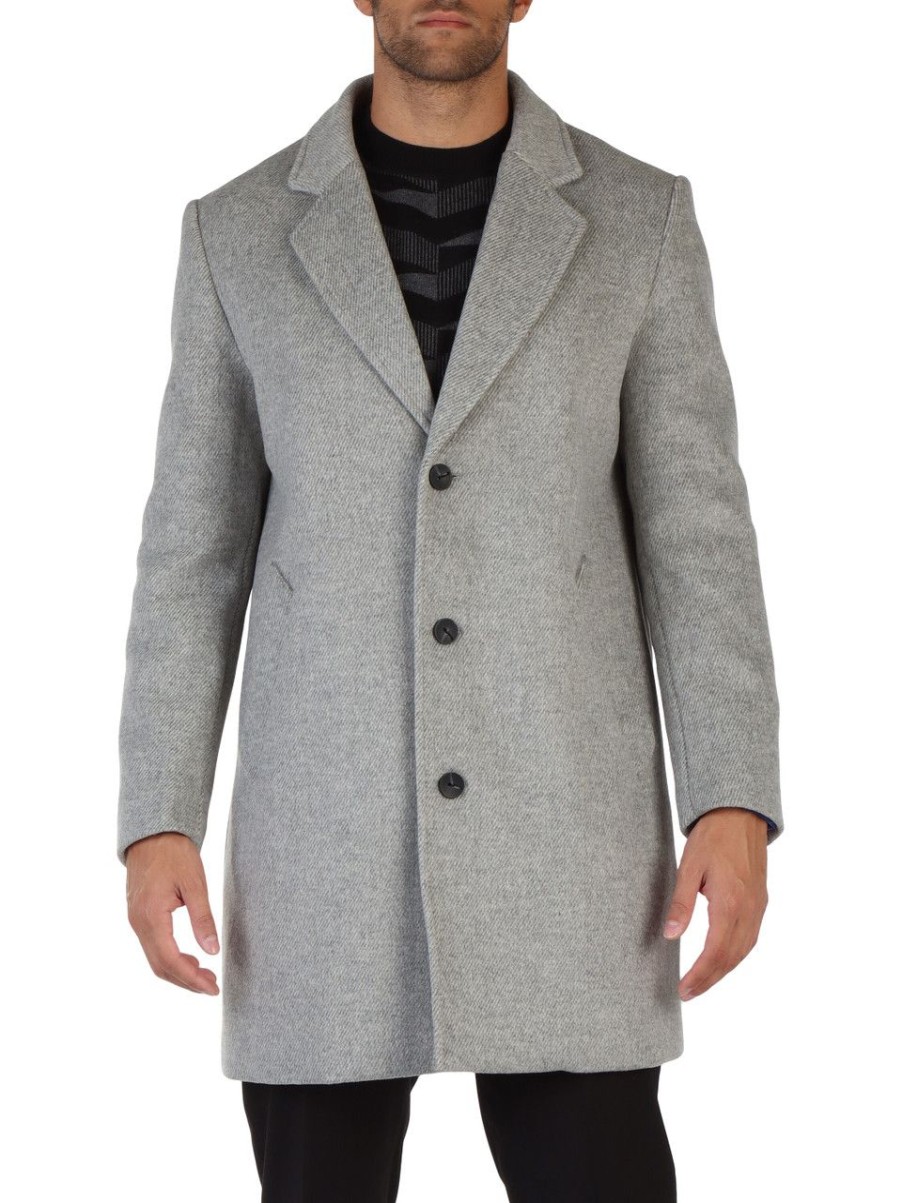 Uomo ANTONY MORATO | Cappotto In Misto Lana Mathias Regular Fit Grigio Chiaro