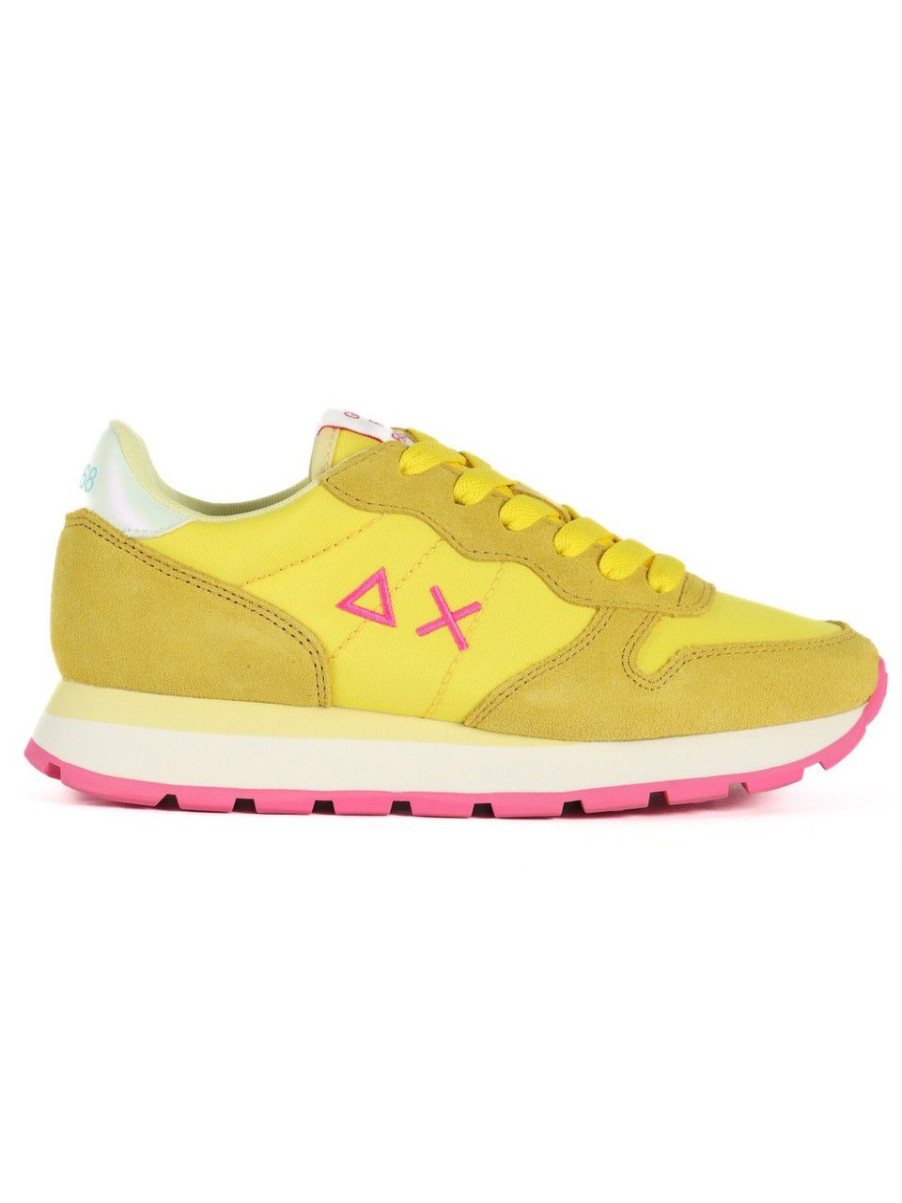 Donna SUN68 | Sneakers In Pelle E Tessuto Ally Solid Nylon Giallo