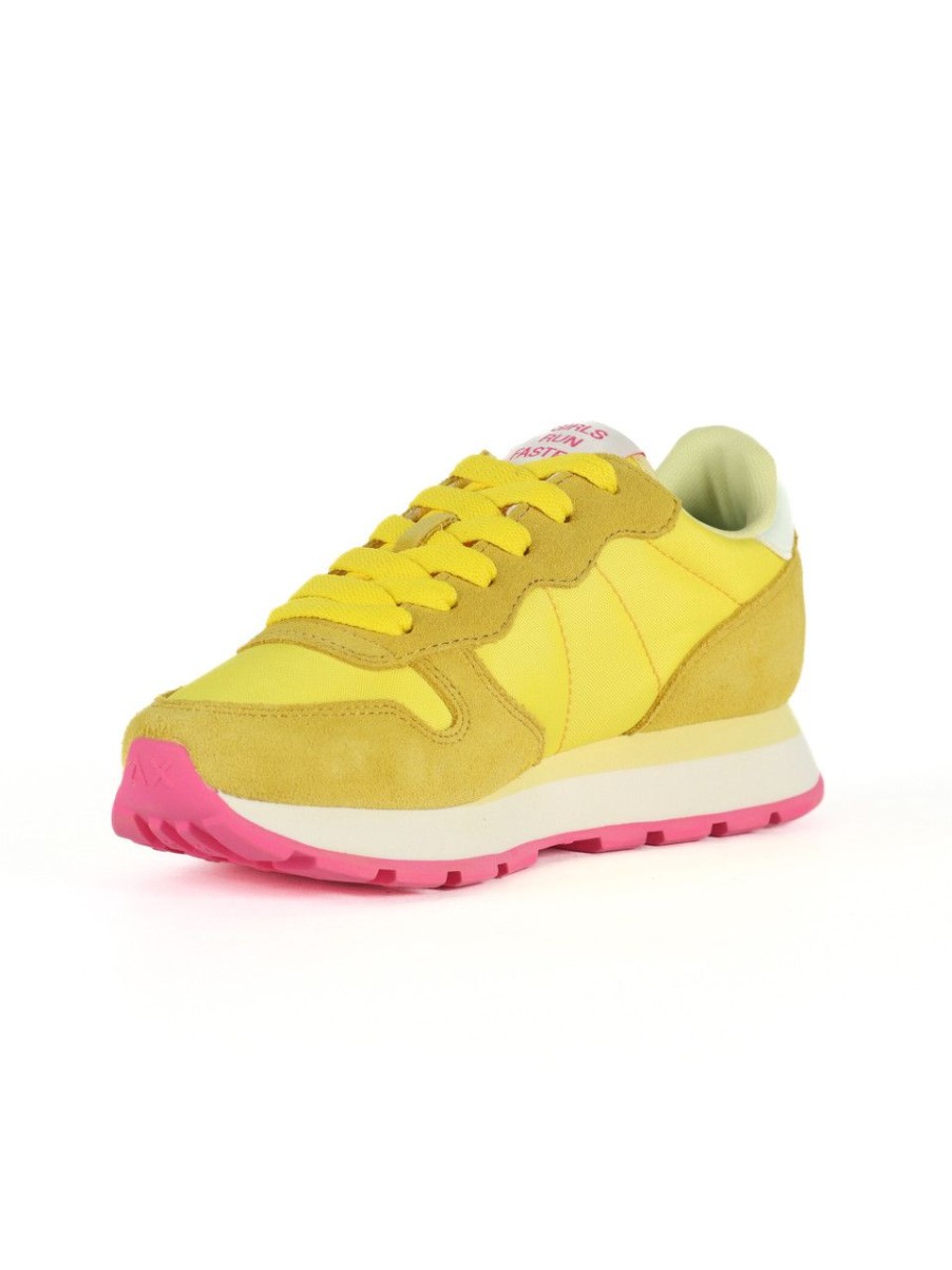 Donna SUN68 | Sneakers In Pelle E Tessuto Ally Solid Nylon Giallo