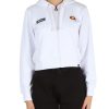 Donna ELLESSE | Felpa In Misto Cotone Con Zip E Patch Logo Bianco