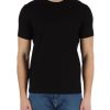 Uomo EMPORIO ARMANI | T-Shirt In Cotone Essential Con Logo Impresso All Over Nero